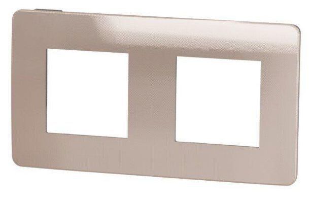 Двухпостовая рамка Unica New Studio Metal NU280458 медь/антрацит