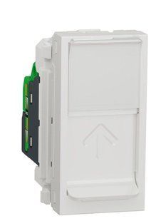 Одинарная компьютерная розетка RJ45 cat.5e UTP с полем для надписи 1М белая Unica New Schneider