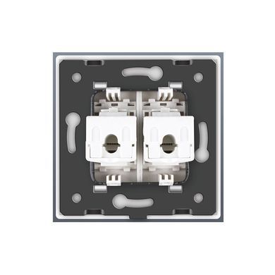 Розетка комп'ютерна подвійна RJ-45 Livolo білий скло (VL-C792C-11)