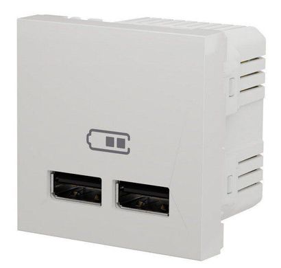 Двойная USB розетка 2.1А 2М белая Unica New Schneider Electric