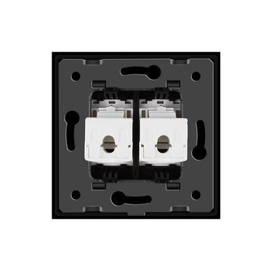 Розетка компьютерная двойная RJ-45 Livolo черный стекло (VL-C792C-12)
